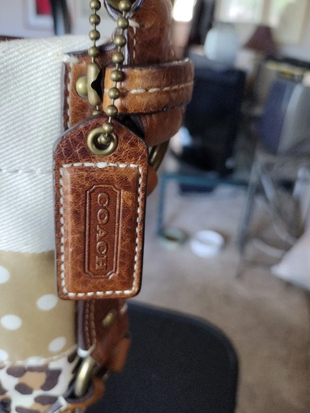 Vintage Coach Carly 10814 Tan, Gold Patchwork Hobo Shoulder Bag with Hangtag
